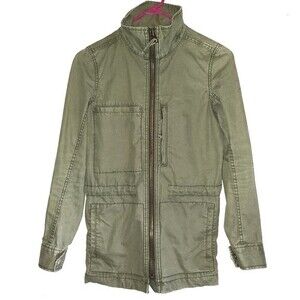 Madewell Army Green Fleet Military Cargo Utility Zip-Up Jacket Sz. XXS